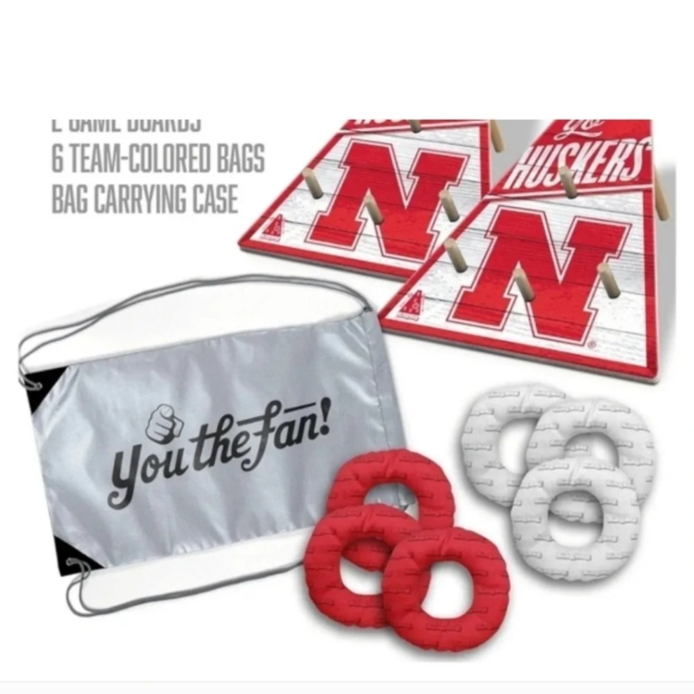 NCAA Nebraska Cornhuskers Ring Toss Cornhole Cornbag Game Set New In Box